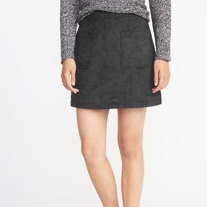 OLD NAVY Faux-Suede Utility A-Line Mini Skirt